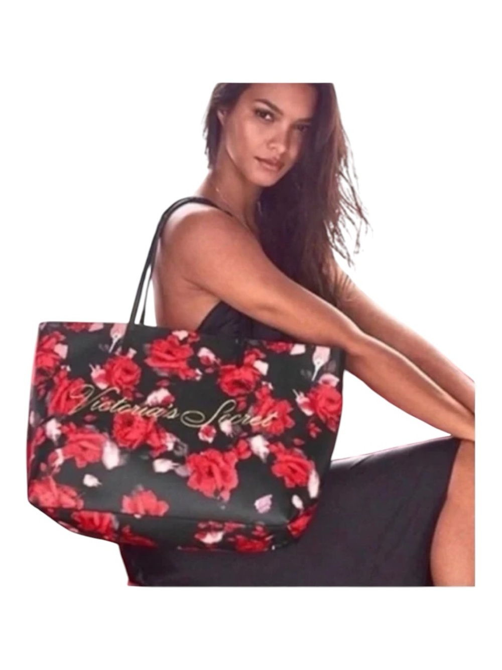 Victoria's Secret Limited Edition 2019 Large Red Floral Rose Tote Bag NWT
